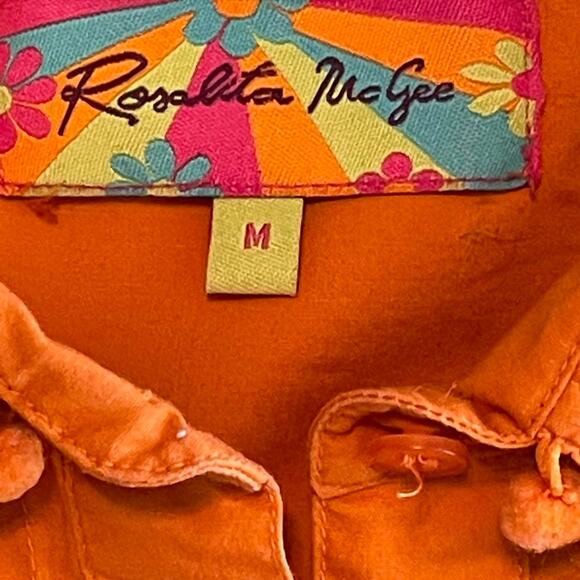 Rosalita Mcgee tangerine Embellished Dream blouse RARE - Picture 3 of 4